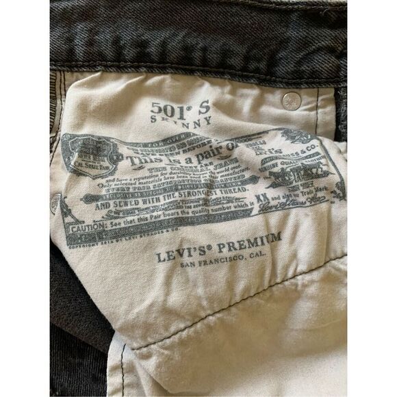 LEVI'S Big E 501 jeans skinny gray button fly 27 x 28 - Picture 9 of 10